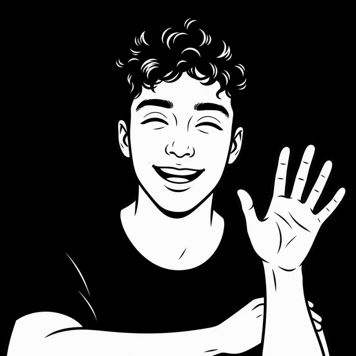 Hassan Aziz smiling and waving