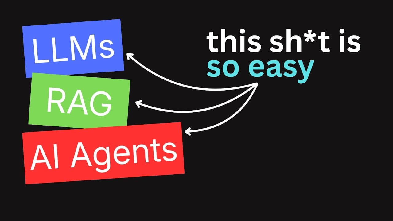 LLMs, RAG, and AI agents - the simplest explanation you'll ever find Thumbnail