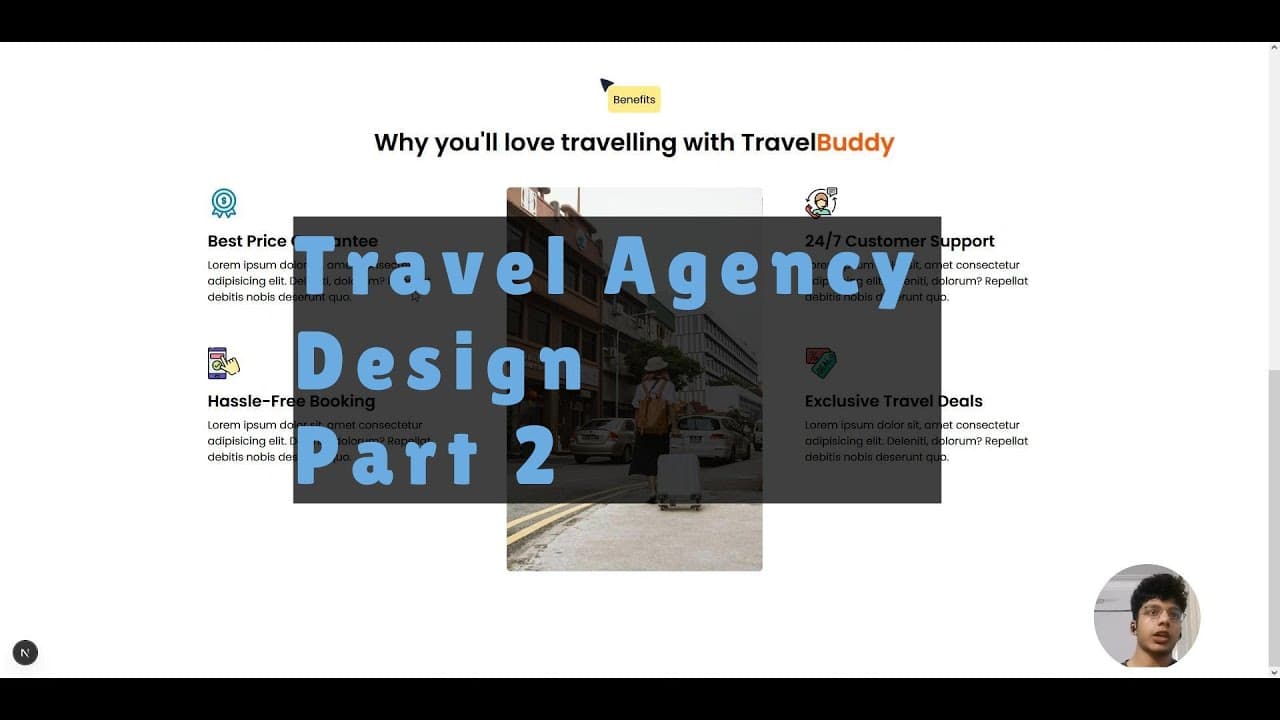 Landing Page Design Tutorial - NextJS & Tailwind (Travel Agency) - Part 2 Thumbnail