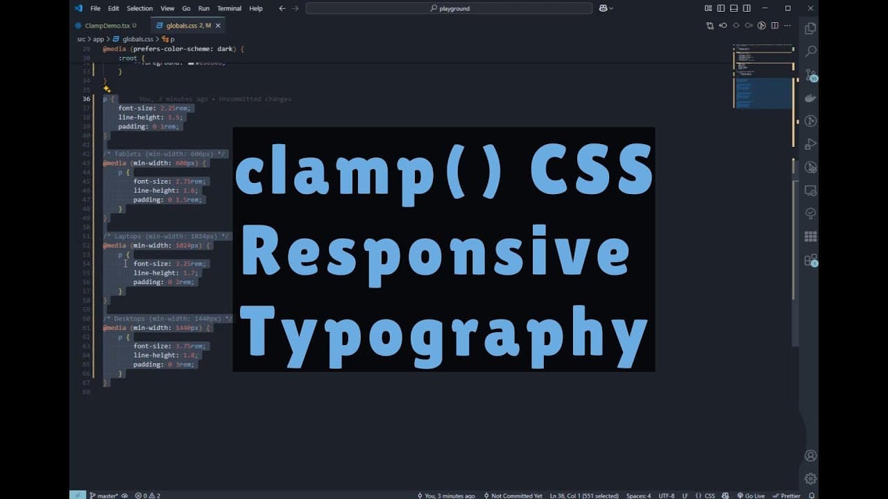 The clamp() CSS function and Responsive Typography Thumbnail