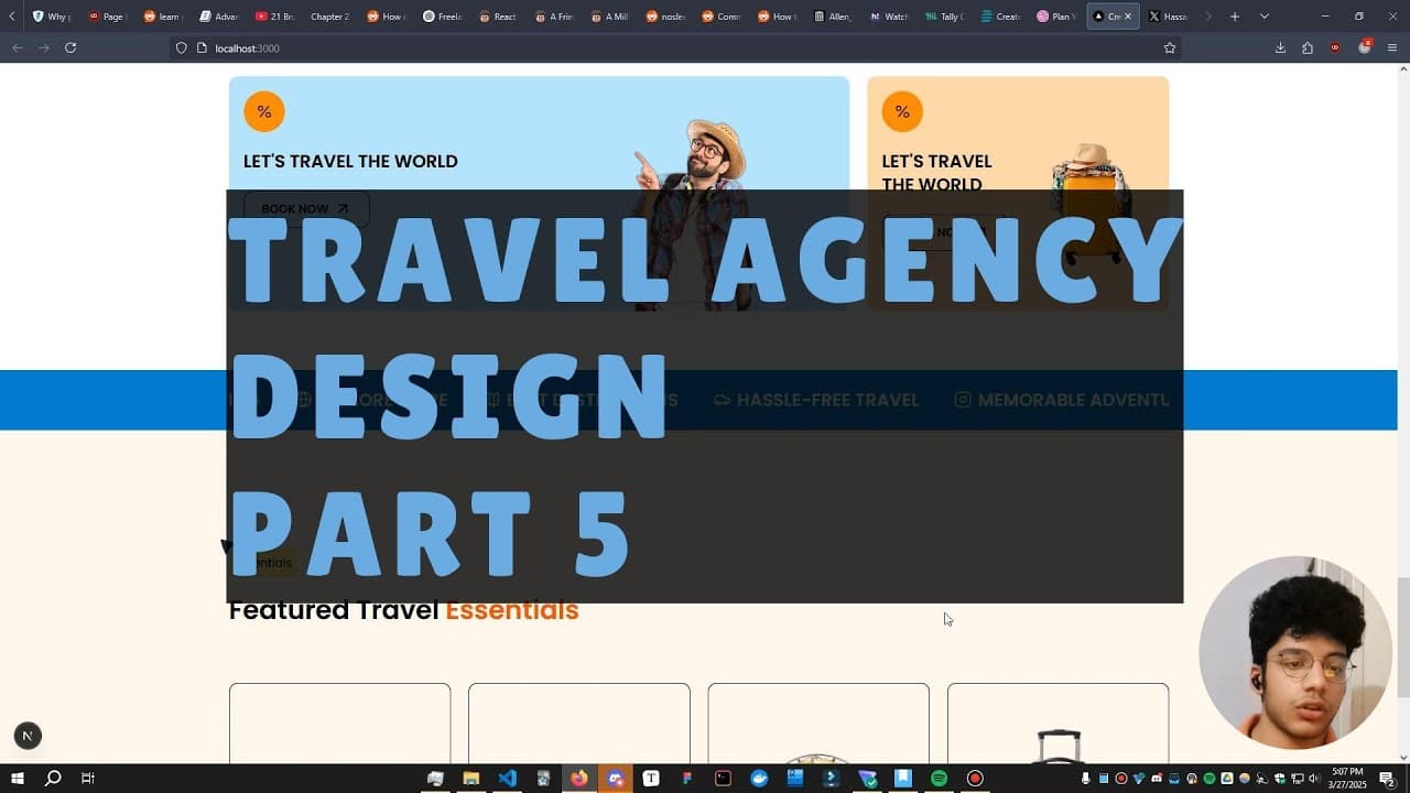 Landing Page Design Tutorial - NextJS & Tailwind (Travel Agency) - Part 5 Thumbnail