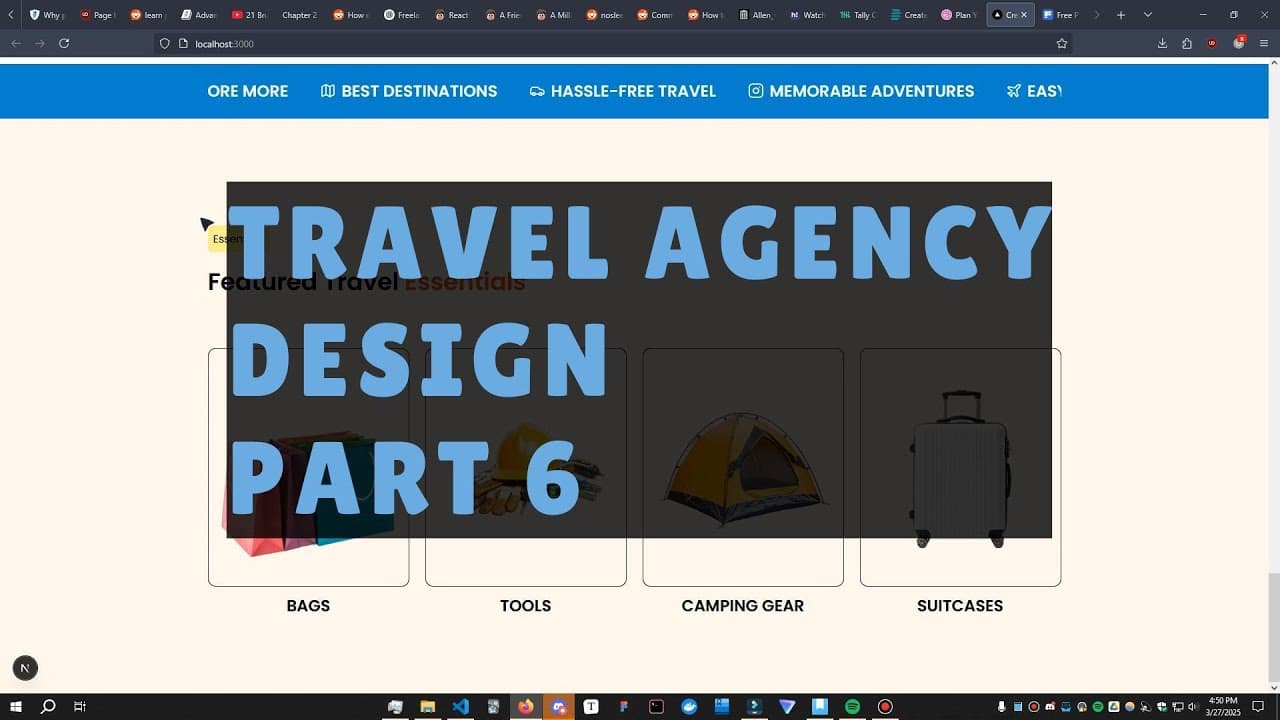 Landing Page Design Tutorial - NextJS & Tailwind (Travel Agency) - Part 6 Thumbnail