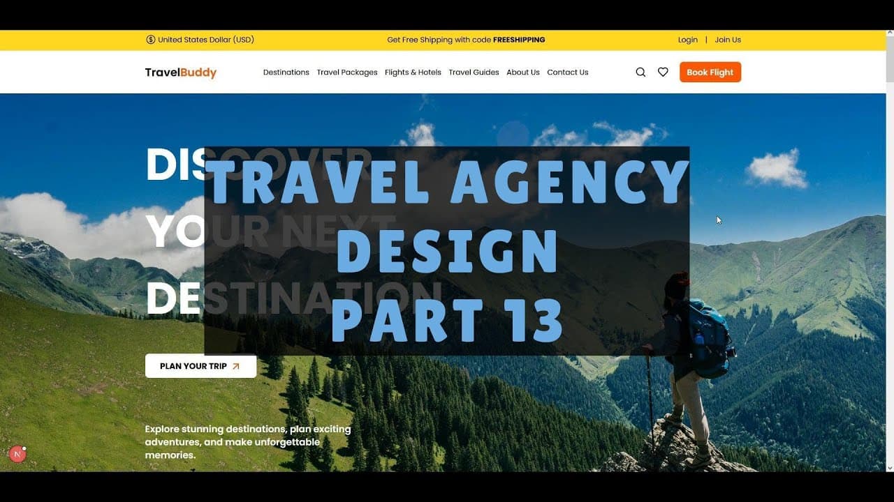 Landing Page Design Tutorial - NextJS & Tailwind (Travel Agency) - Part 13 (FINAL PART) Thumbnail